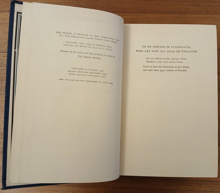 Black lamb and grey falcon. A Journey through Yugoslavia.