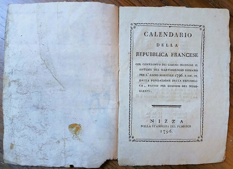 Calendario della Repubblica francese col confronto dei giorni secondo il …