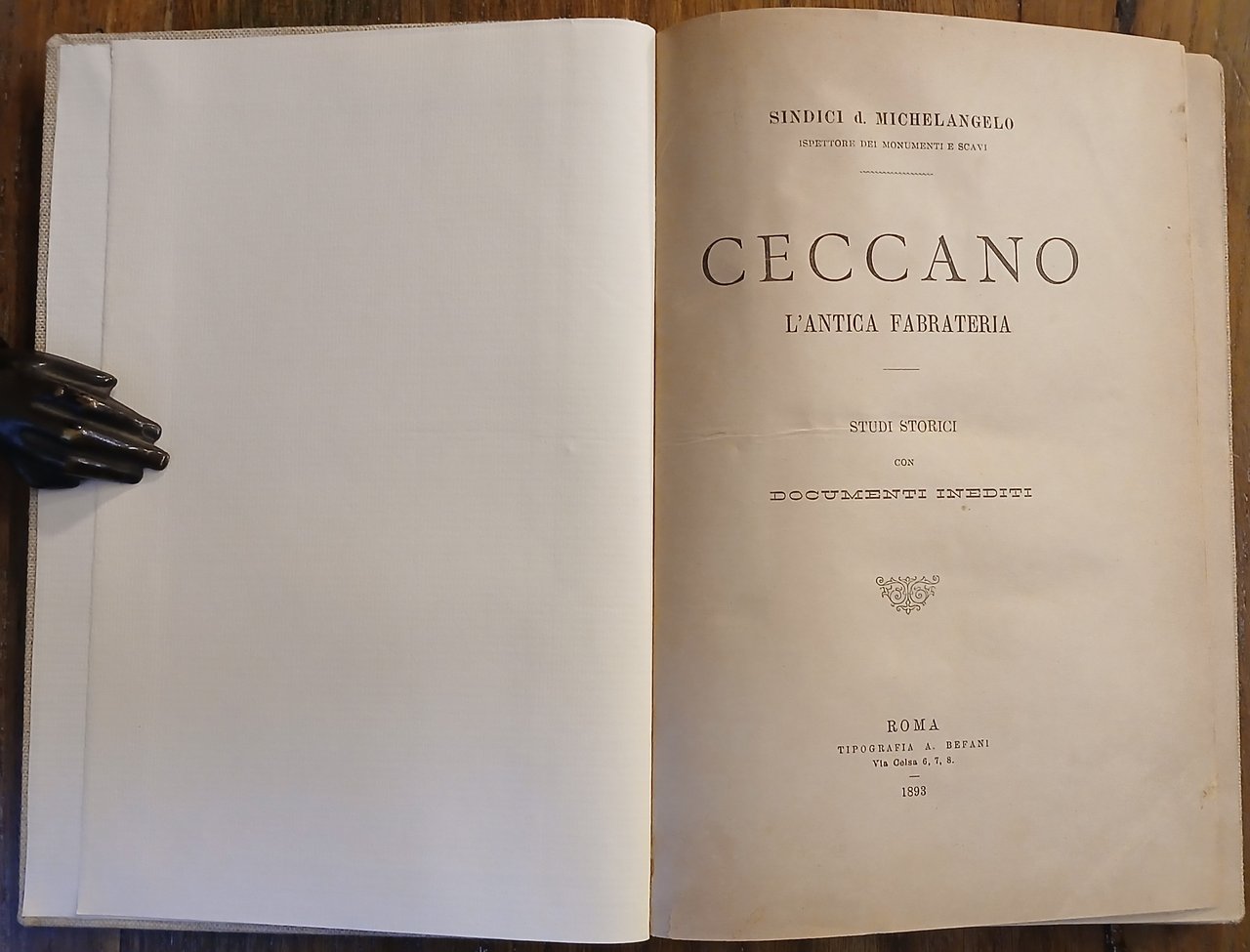 Ceccano. L'antica Fabrateria. Studi storici con documenti inediti.