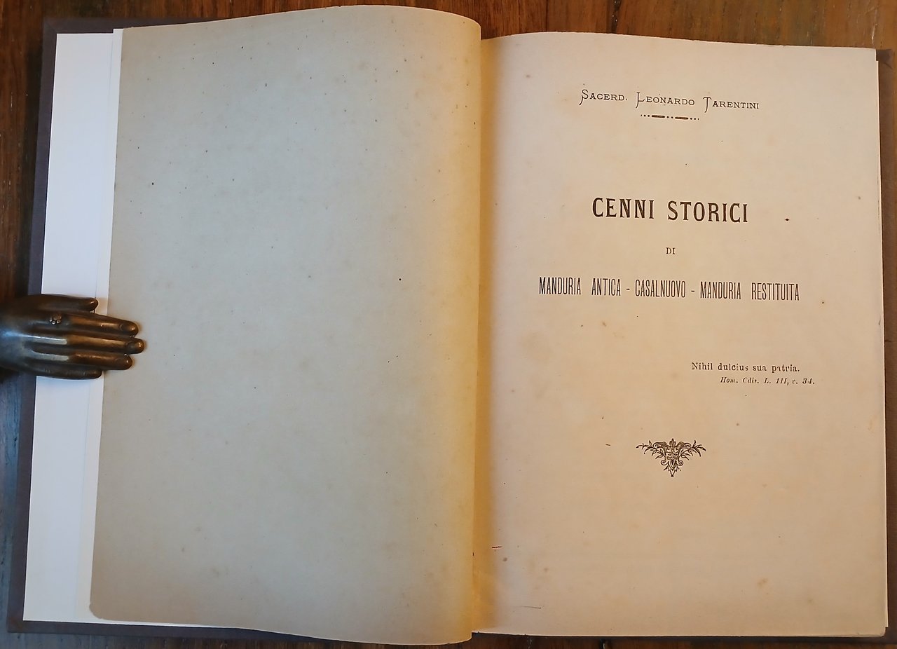 Cenni storici di Manduria antica - Casalnuovo - Manduria Restituita.