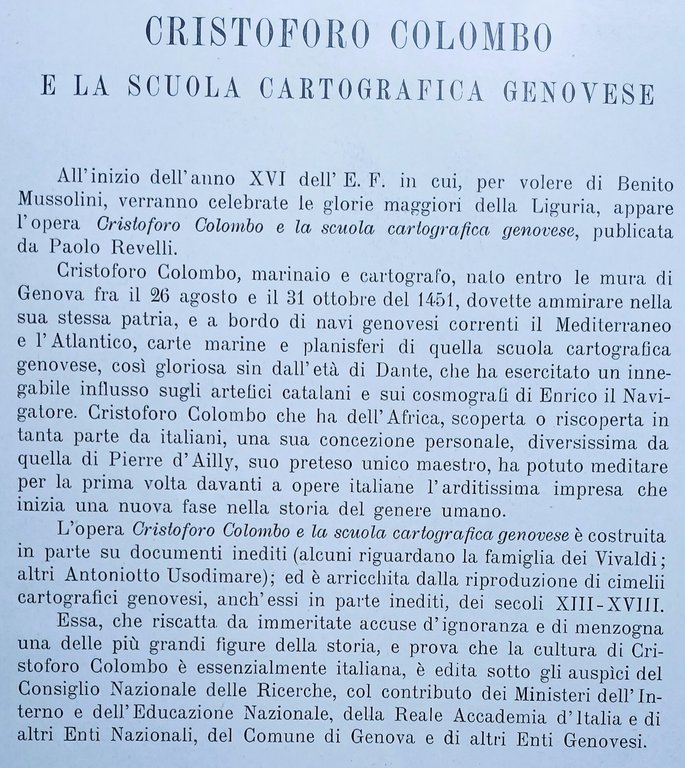 Cristoforo Colombo e la scuola cartografica genovese.