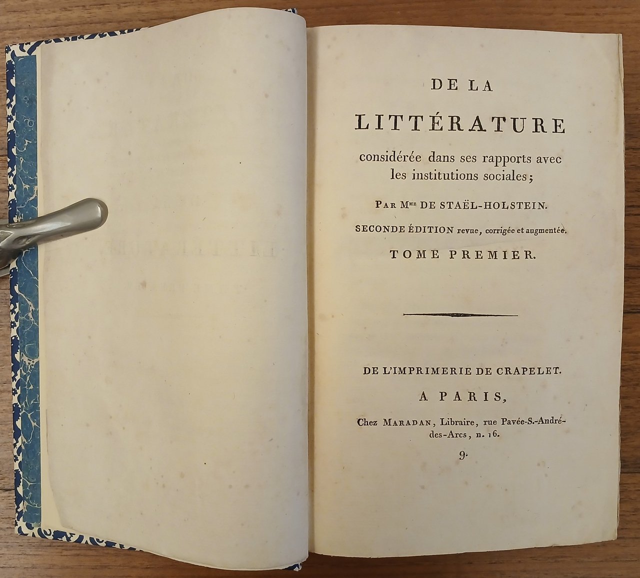 De la littérature considérée dans ses rapports avec les institutions …