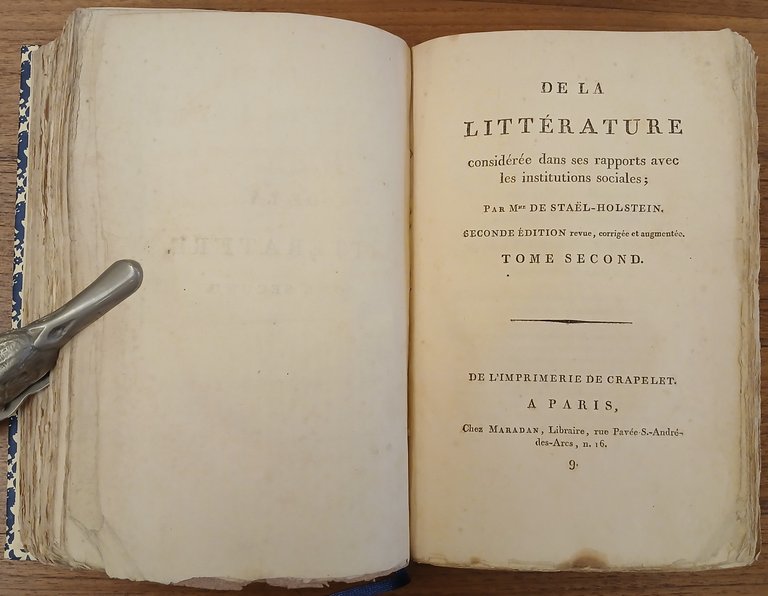 De la littérature considérée dans ses rapports avec les institutions …