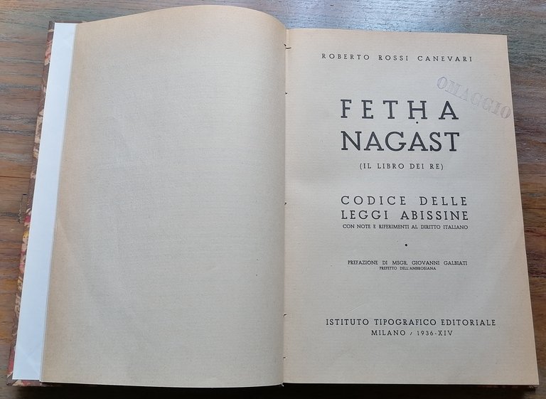 Fetha Nagast (Il Libro dei Re). Codice delle leggi abissine …