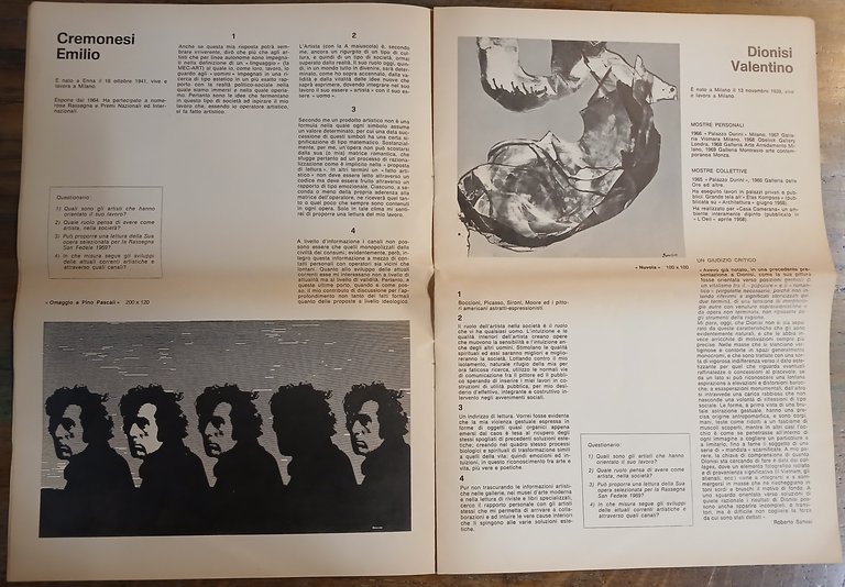 Giovani Artisti alla Rassegna San Fedele 1969.