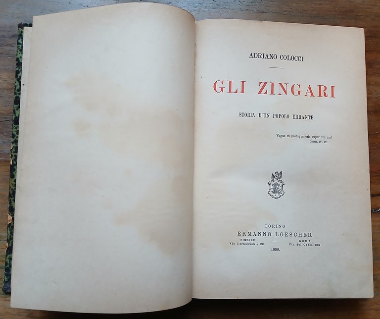 Gli Zingari. Storia d'un popolo errante.