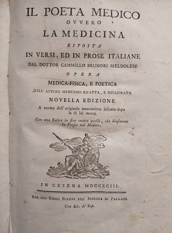 Il Poeta Medico, ovvero la medicina esposta in versi, ed …