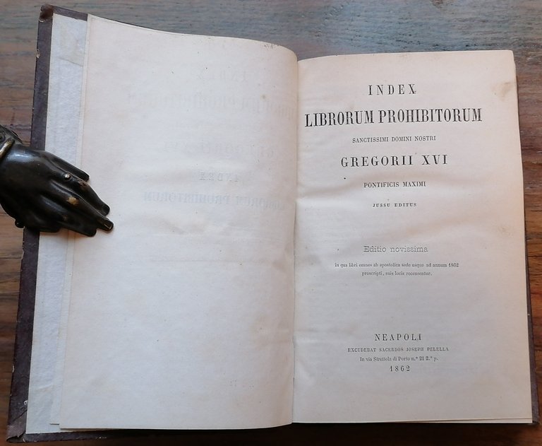 Index librorum prohibitorum. Sanctissimi Domini Nostri Gregorii XVI Pontificis Maximi …