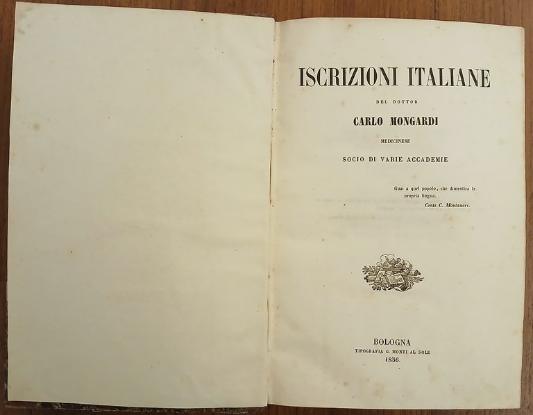 Iscrizioni italiane del Dottor Carlo Mongardi medicinese socio di varie … | Immagine Gallery 2