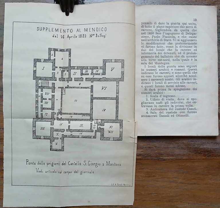 Le carceri politiche del castello di S. Giorgio in Mantova.