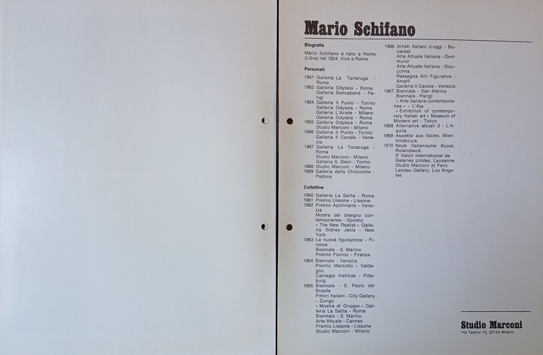 Mario Schifano. Paesaggi TV. Dicembre 1970.