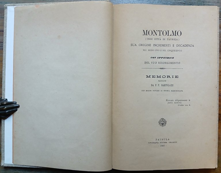 Montolmo (oggi città di Pausola). Sua origine incrementi e decadenza …