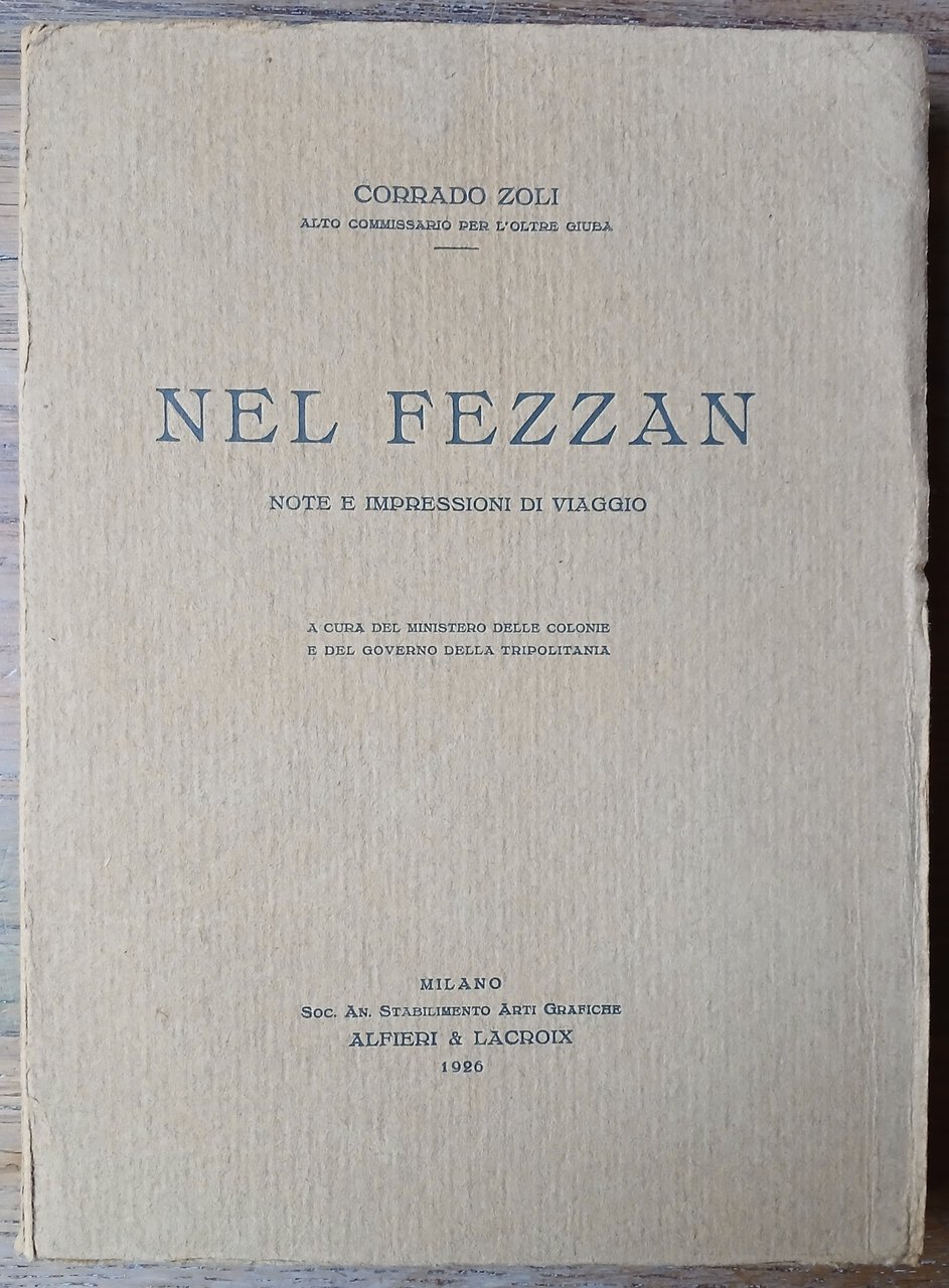 Nel Fezzan. Note e impressioni di viaggio. | Immagine principale