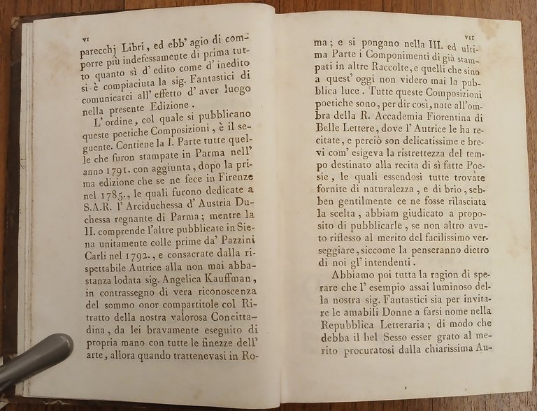 Poesie di Fortunata Sulgher Fantastici, fra gli arcadi Temira Parraside …