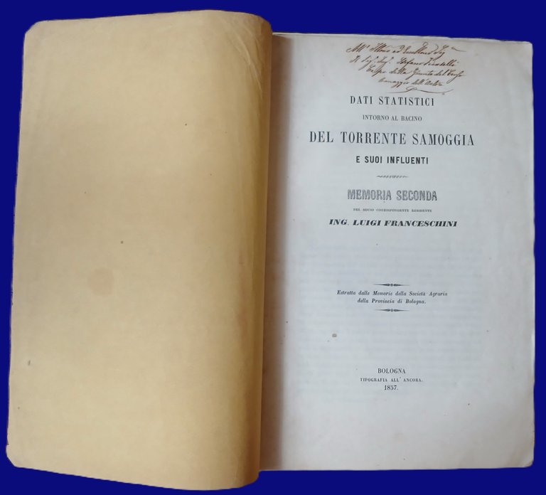 Regime idraulico del Torrente Samoggia e suoi influenti e dell'agricoltura …
