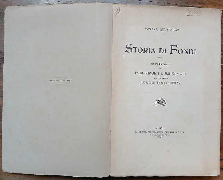 Storia di Fondi. Cenni dei paesi formanti il suo ex …