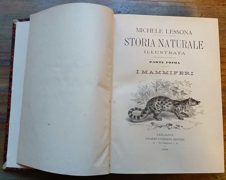 Storia Naturale illustrata. Parte prima : I Mammiferi. Parte seconda …