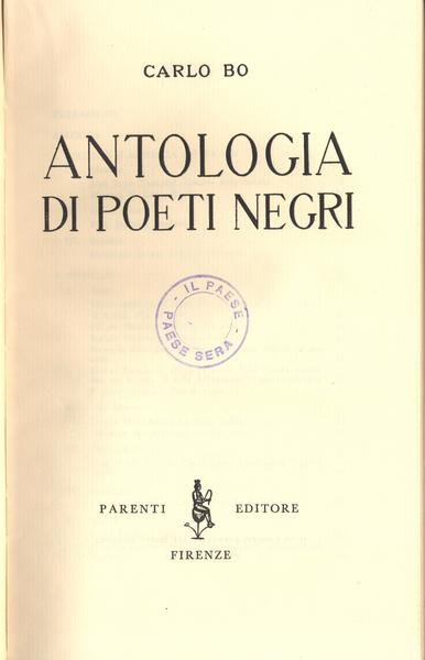 ANTOLOGIA DI POETI NEGRI