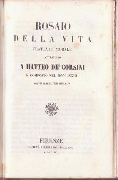 CONTIENE 1) MARTELLI UGOLINO, MONSIGNOR. LA VITA DI NUMA POMPILIO. …