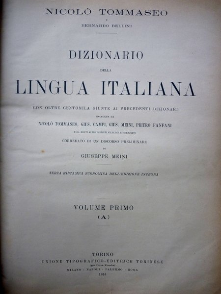 DIZIONARIO DELLA LINGUA ITALIANA