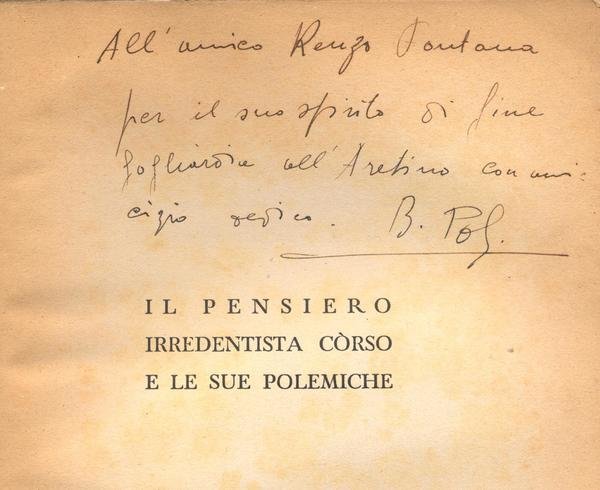 IL PENSIERO IRREDENTISTA CORSO E LE SUE POLEMICHE