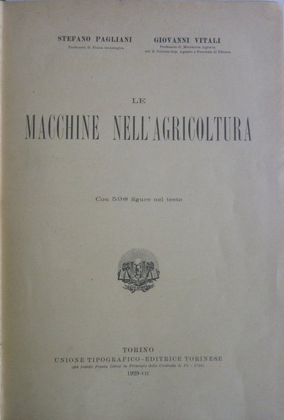 LE MACCHINE NELL'AGRICOLTURA