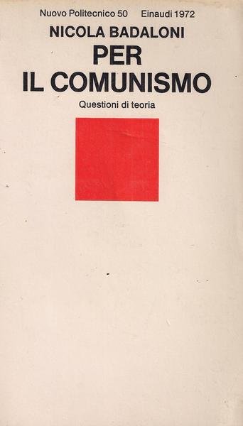 PER IL COMUNISMO. QUESTIONI DI TEORIA.