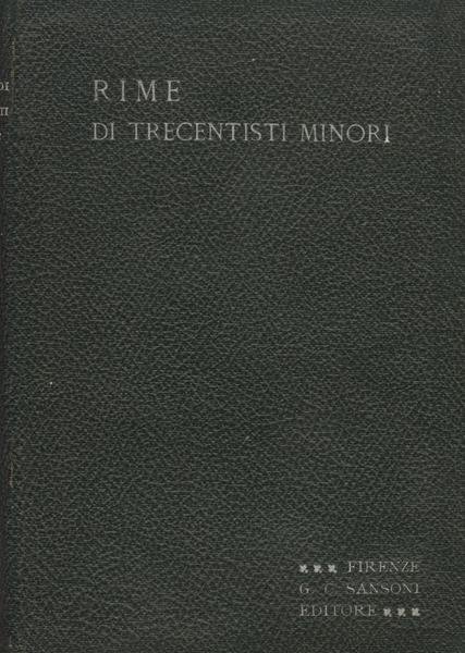 RIME DI TRECENTISTI MINORI