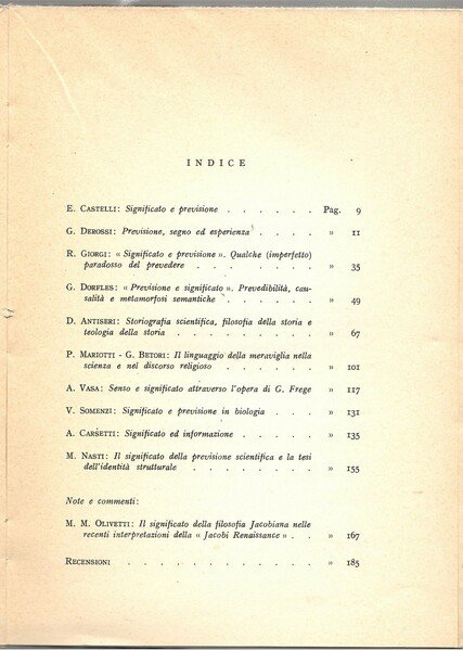 Significato e Previsione