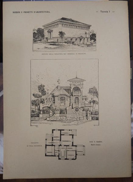 DISEGNI E PROGETTI DI ARCHITETTURA. VILLE, VILLINI, CASE CIVILI, EDIFICI, …