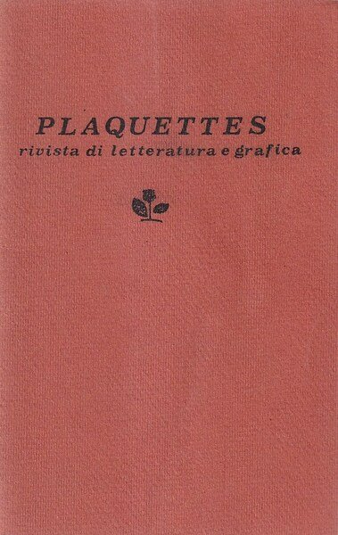 Plaquettes. Rivista di letteratura e grafica - Numero unico, gennaio … | Immagine principale