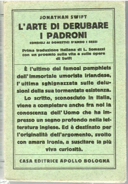 L'arte Di Derubare I Padroni. Consigli Ai Domestici D'ambo I …