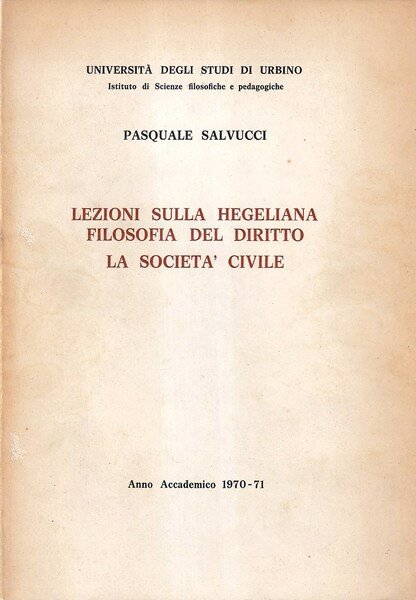 Lezioni sulla hegeliana filosofia del diritto. La società civile - … | Immagine principale