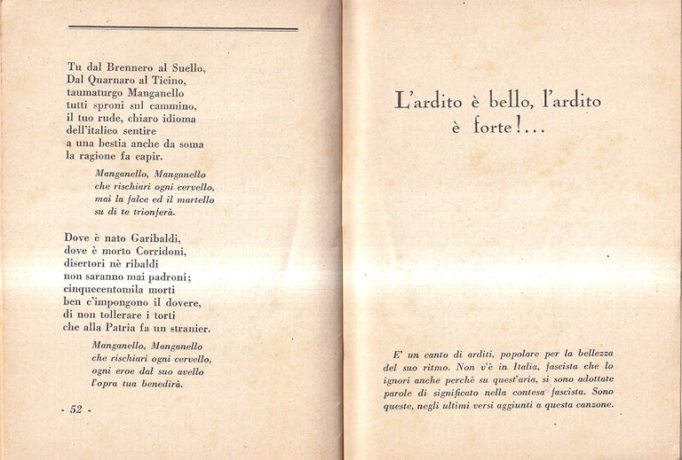 50 Stornelli per Giovani Fascisti con Aggiunte e Canti di …
