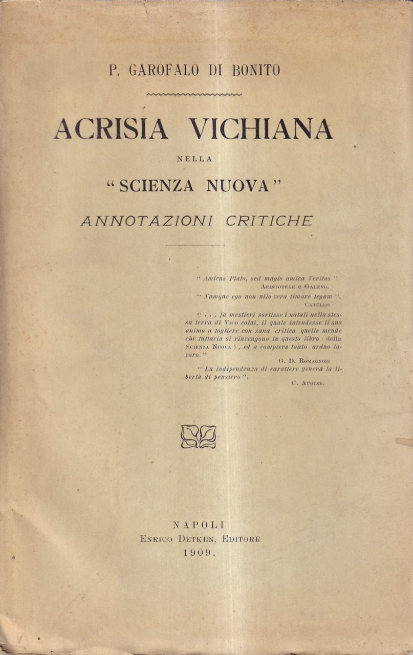 Acrisia vichiana nella "Scienza Nuova". Annotazioni critiche | Immagine principale