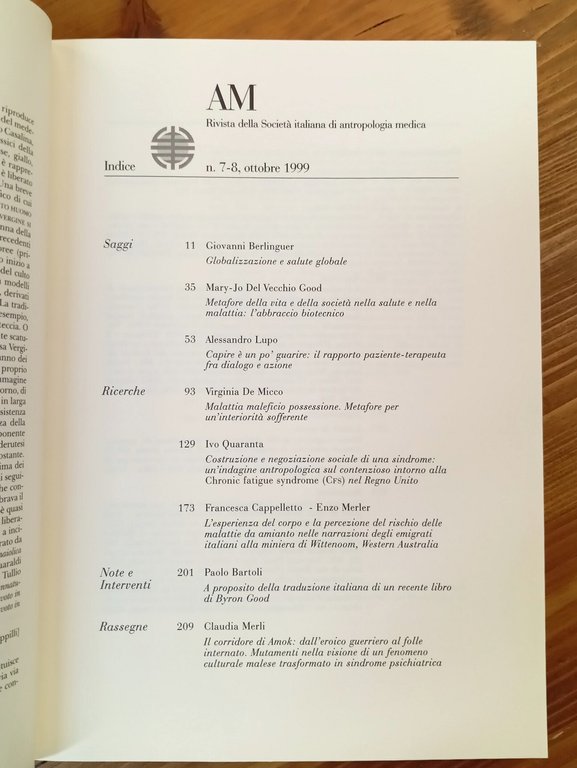 AM. Rivista della Società Italiana di Antropologia Medica - Vol. … | Immagine Gallery 2