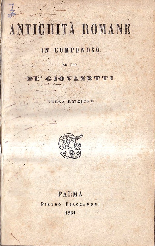 Antichità romane in compendio ad uso de' giovanetti