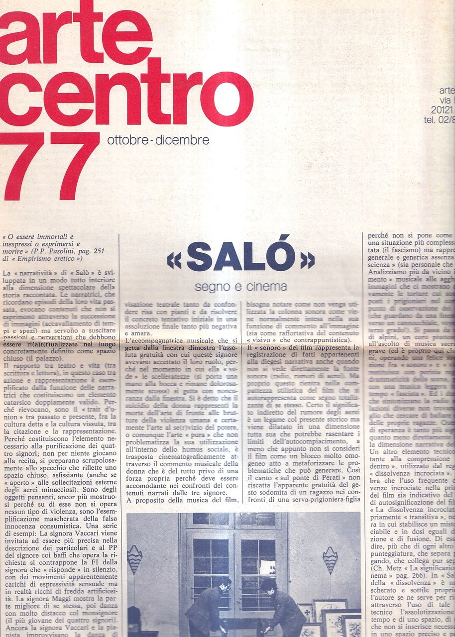 Arte Centro 77 - Ottobre-Dicembre | Immagine principale