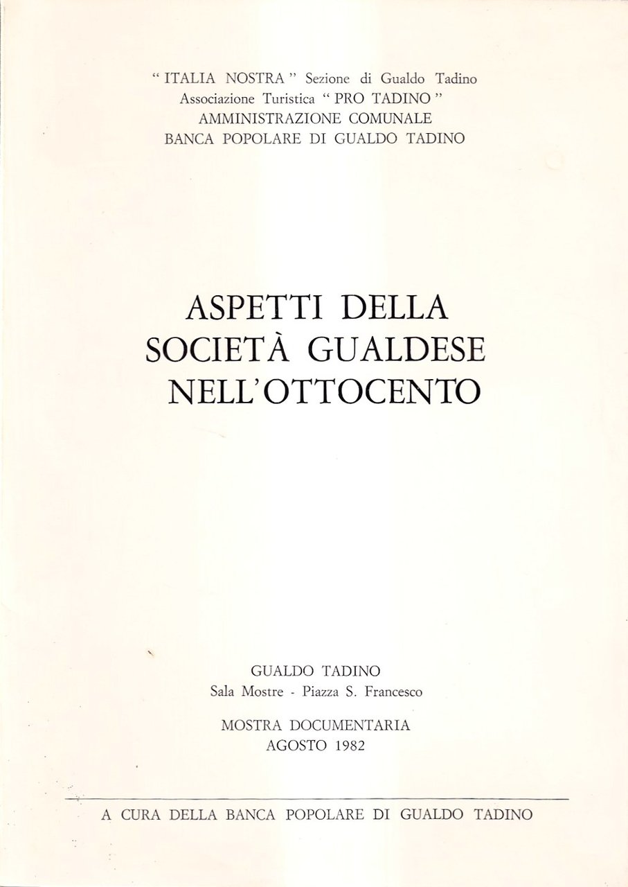 Aspetti della società gualdese nell'Ottocento | Immagine principale