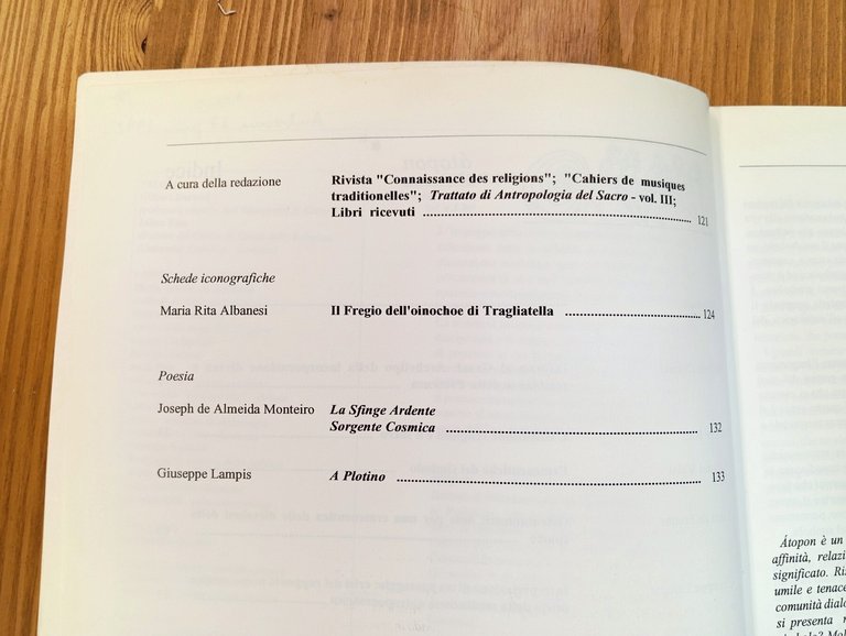 ÁTOPON. Psicoantropologia simbolica e tradizioni religiose - anno I, gennaio-giugno …