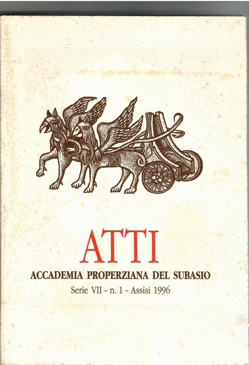 Atti Accademia Properziana del Subasio Serie VII, n. 1, Assisi … | Immagine principale