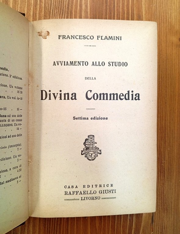 Avviamento allo studio della Divina Commedia / Tavole riassuntive della …