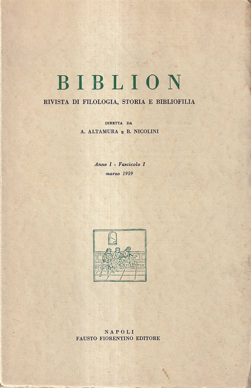 BIBLION - marzo 1959, Anno I, Fascicolo I | Immagine principale