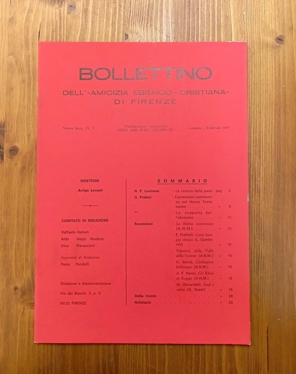 Bollettino dell'Amicizia ebraico-cristiana di Firenze - Nuova Serie, IV, 1, … | Immagine principale