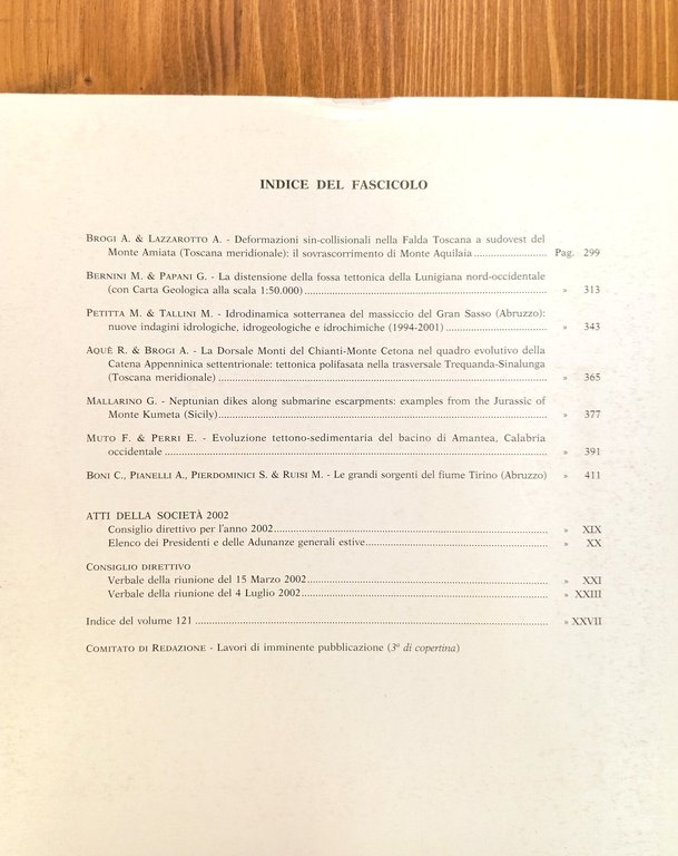Bollettino della Società Geologica Italiana. Periodico quadrimestrale - Volume CXXI …