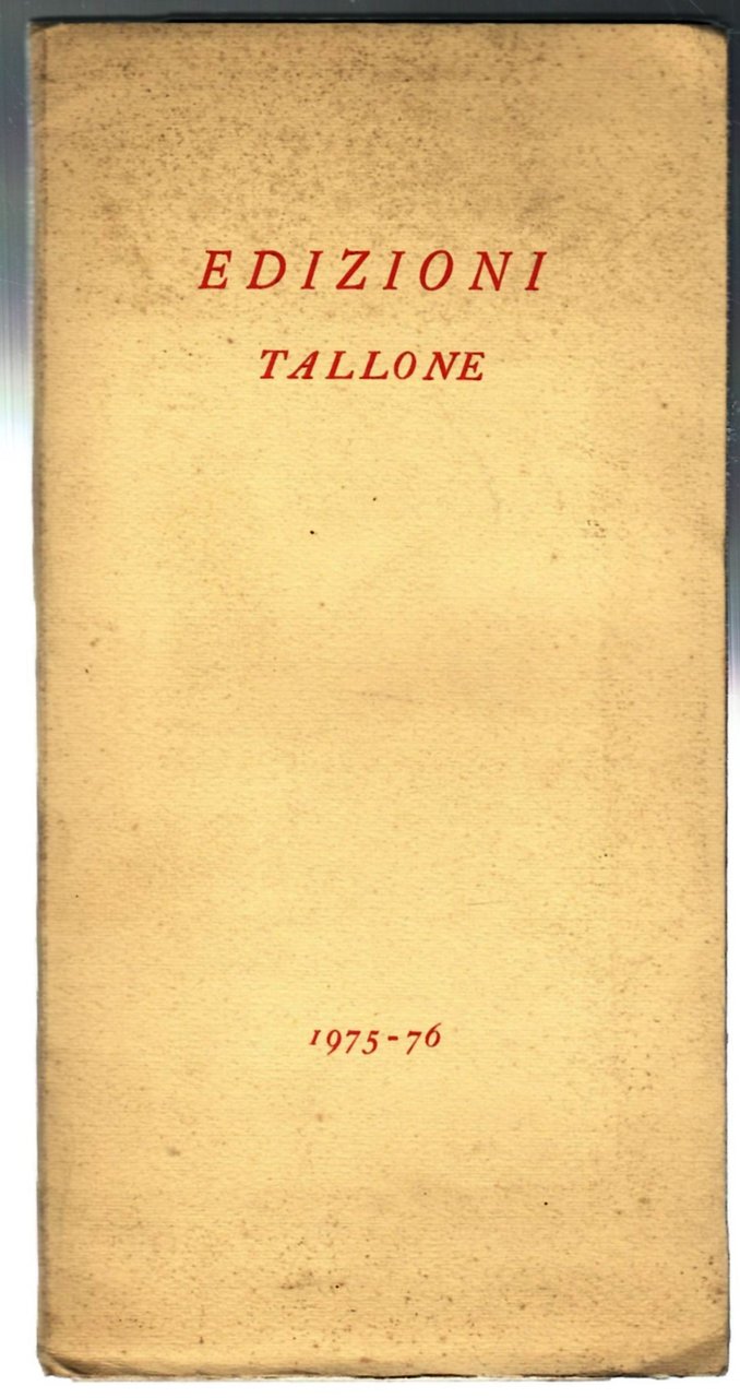 Catalogo Edizioni Tallone 1975 | Immagine principale