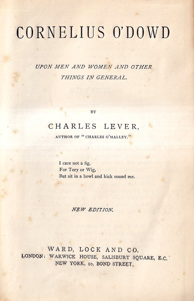 Cornelius O'Dowd upon men and women and other things in …