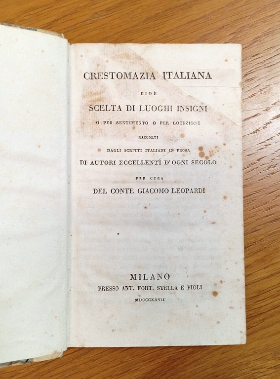 Crestomazia italiana cioè scelta di luoghi insigni o per sentimento … | Immagine Gallery 2