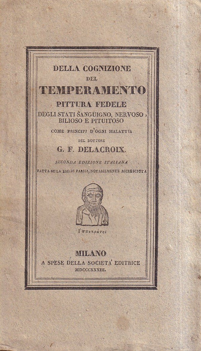 Della cognizione del temperamento, pittura fedele degli stati sanguigno, nervoso, …