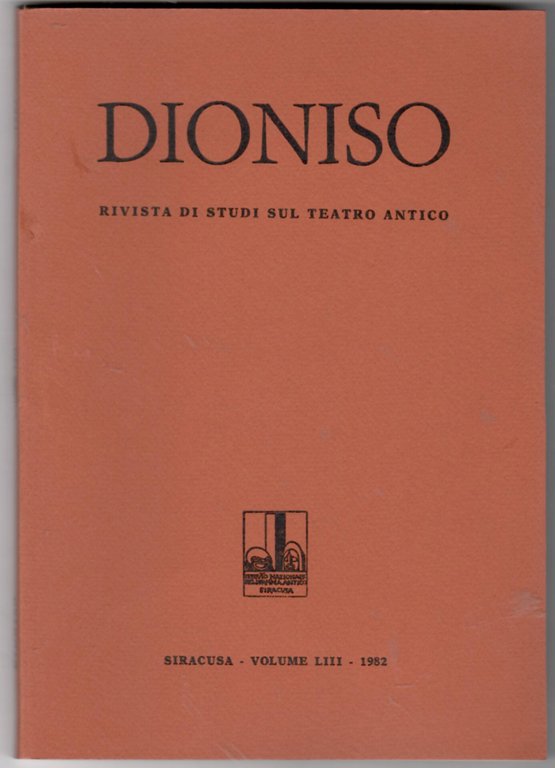Dioniso rivista di studi sul teatro antico Anno LIII | Immagine Gallery 2